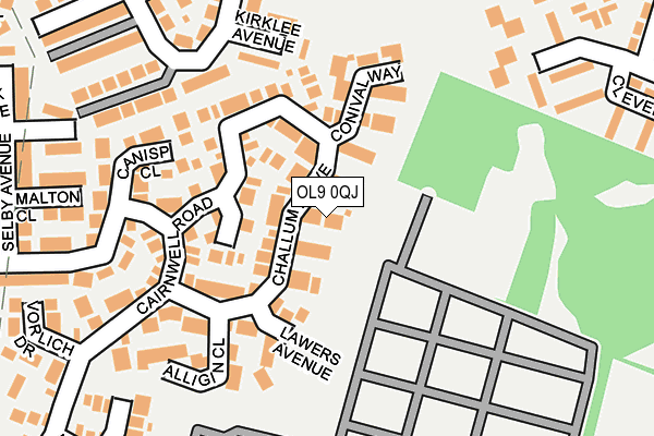 OL9 0QJ map - OS OpenMap – Local (Ordnance Survey) OL9 0QJ map - OS OpenMap – Local (Ordnance Survey)