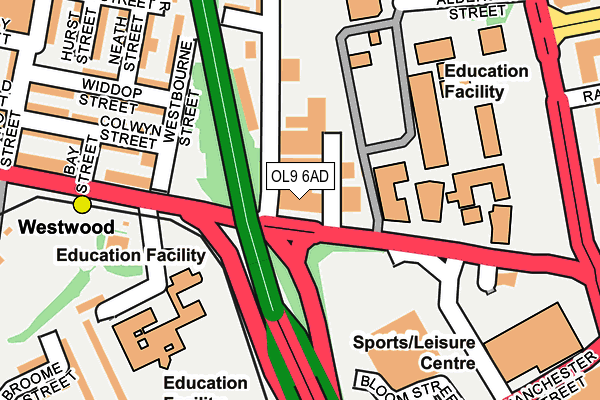 OL9 6AD map - OS OpenMap – Local (Ordnance Survey) OL9 6AD map - OS OpenMap – Local (Ordnance Survey)