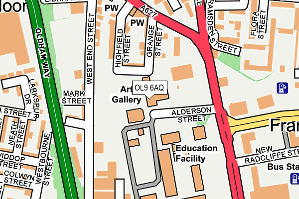 OL9 6AQ map - OS OpenMap – Local (Ordnance Survey) OL9 6AQ map - OS OpenMap – Local (Ordnance Survey)