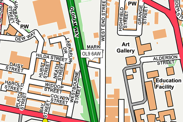 OL9 6AW map - OS OpenMap – Local (Ordnance Survey) OL9 6AW map - OS OpenMap – Local (Ordnance Survey)