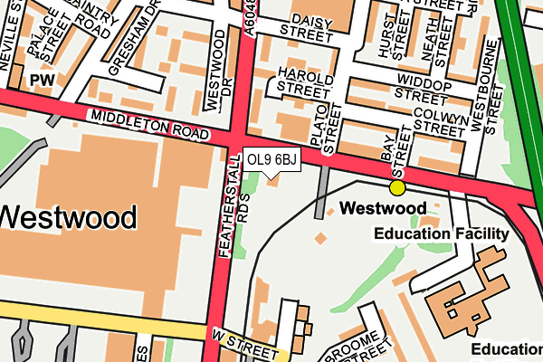 OL9 6BJ map - OS OpenMap – Local (Ordnance Survey) OL9 6BJ map - OS OpenMap – Local (Ordnance Survey)
