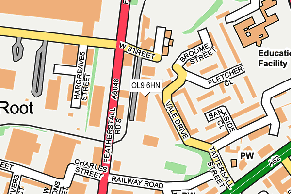 OL9 6HN map - OS OpenMap – Local (Ordnance Survey) OL9 6HN map - OS OpenMap – Local (Ordnance Survey)