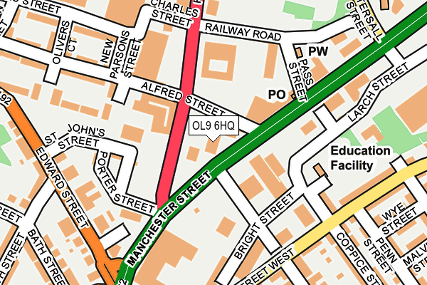 OL9 6HQ map - OS OpenMap – Local (Ordnance Survey) OL9 6HQ map - OS OpenMap – Local (Ordnance Survey)