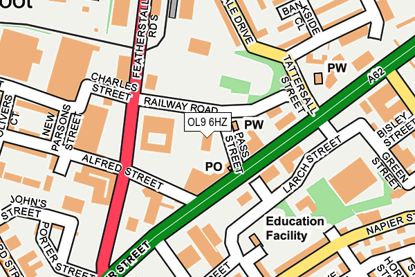 OL9 6HZ map - OS OpenMap – Local (Ordnance Survey) OL9 6HZ map - OS OpenMap – Local (Ordnance Survey)