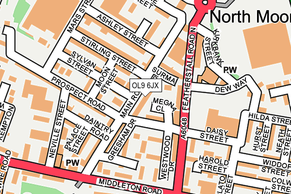 OL9 6JX map - OS OpenMap – Local (Ordnance Survey)