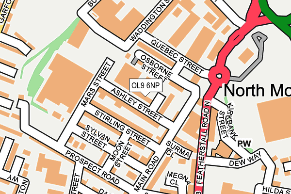 OL9 6NP map - OS OpenMap – Local (Ordnance Survey) OL9 6NP map - OS OpenMap – Local (Ordnance Survey)