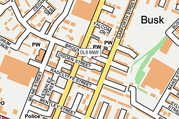OL9 6NW map - OS OpenMap – Local (Ordnance Survey) OL9 6NW map - OS OpenMap – Local (Ordnance Survey)