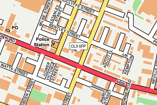 OL9 6PP map - OS OpenMap – Local (Ordnance Survey) OL9 6PP map - OS OpenMap – Local (Ordnance Survey)
