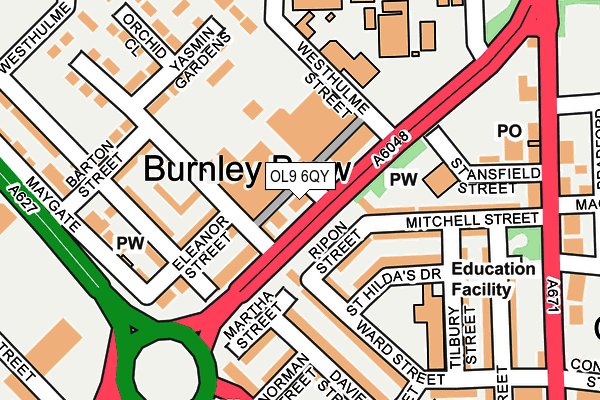 OL9 6QY map - OS OpenMap – Local (Ordnance Survey) OL9 6QY map - OS OpenMap – Local (Ordnance Survey)