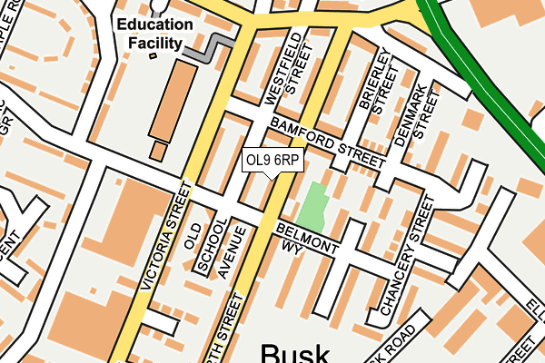 OL9 6RP map - OS OpenMap – Local (Ordnance Survey) OL9 6RP map - OS OpenMap – Local (Ordnance Survey)