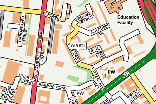 OL9 6TJ map - OS OpenMap – Local (Ordnance Survey) OL9 6TJ map - OS OpenMap – Local (Ordnance Survey)