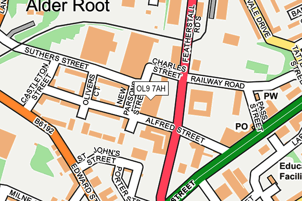 OL9 7AH map - OS OpenMap – Local (Ordnance Survey) OL9 7AH map - OS OpenMap – Local (Ordnance Survey)