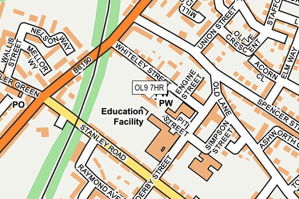 OL9 7HR map - OS OpenMap – Local (Ordnance Survey) OL9 7HR map - OS OpenMap – Local (Ordnance Survey)