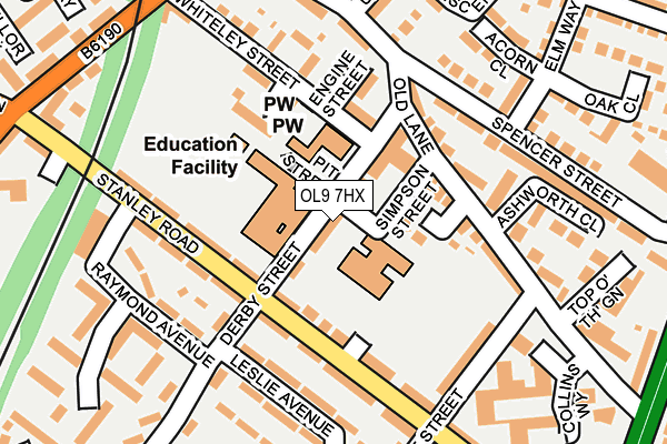 OL9 7HX map - OS OpenMap – Local (Ordnance Survey) OL9 7HX map - OS OpenMap – Local (Ordnance Survey)