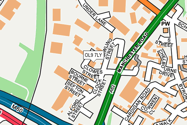 OL9 7LY map - OS OpenMap – Local (Ordnance Survey) OL9 7LY map - OS OpenMap – Local (Ordnance Survey)