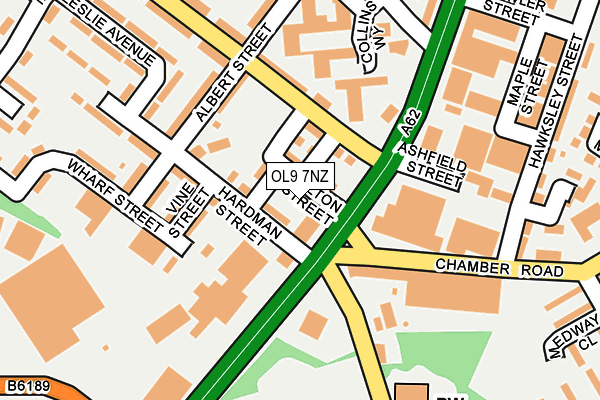OL9 7NZ map - OS OpenMap – Local (Ordnance Survey) OL9 7NZ map - OS OpenMap – Local (Ordnance Survey)