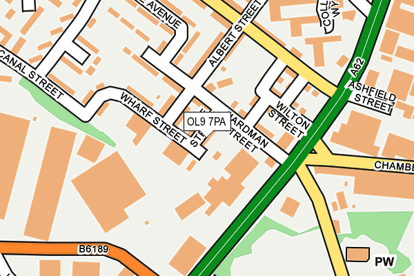 OL9 7PA map - OS OpenMap – Local (Ordnance Survey) OL9 7PA map - OS OpenMap – Local (Ordnance Survey)
