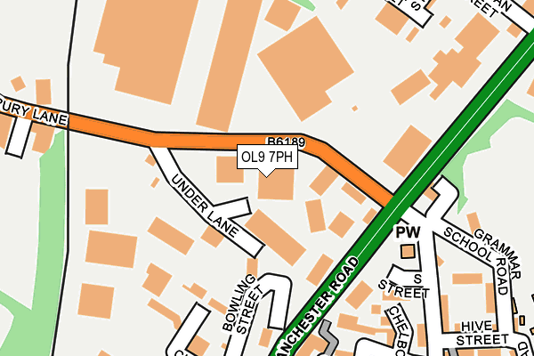 OL9 7PH map - OS OpenMap – Local (Ordnance Survey)