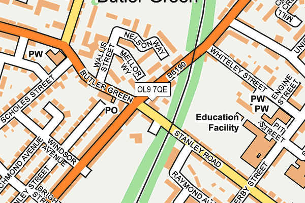 OL9 7QE map - OS OpenMap – Local (Ordnance Survey) OL9 7QE map - OS OpenMap – Local (Ordnance Survey)