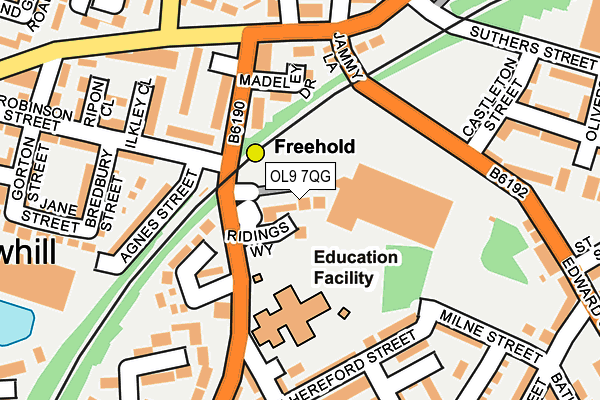 OL9 7QG map - OS OpenMap – Local (Ordnance Survey)