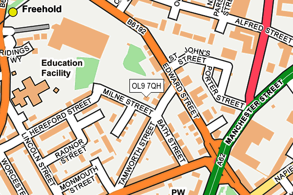 OL9 7QH map - OS OpenMap – Local (Ordnance Survey) OL9 7QH map - OS OpenMap – Local (Ordnance Survey)