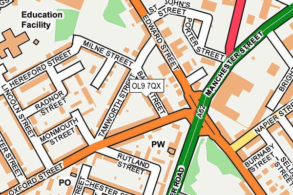OL9 7QX map - OS OpenMap – Local (Ordnance Survey) OL9 7QX map - OS OpenMap – Local (Ordnance Survey)