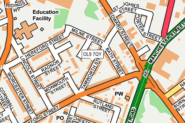 OL9 7QY map - OS OpenMap – Local (Ordnance Survey) OL9 7QY map - OS OpenMap – Local (Ordnance Survey)