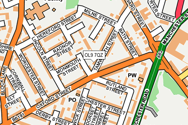 OL9 7QZ map - OS OpenMap – Local (Ordnance Survey) OL9 7QZ map - OS OpenMap – Local (Ordnance Survey)