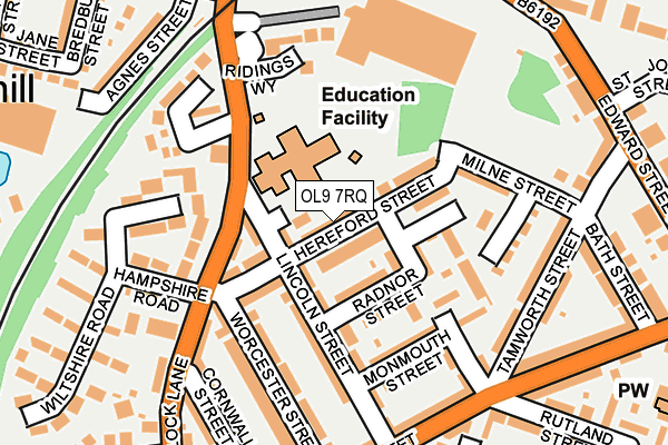 OL9 7RQ map - OS OpenMap – Local (Ordnance Survey) OL9 7RQ map - OS OpenMap – Local (Ordnance Survey)