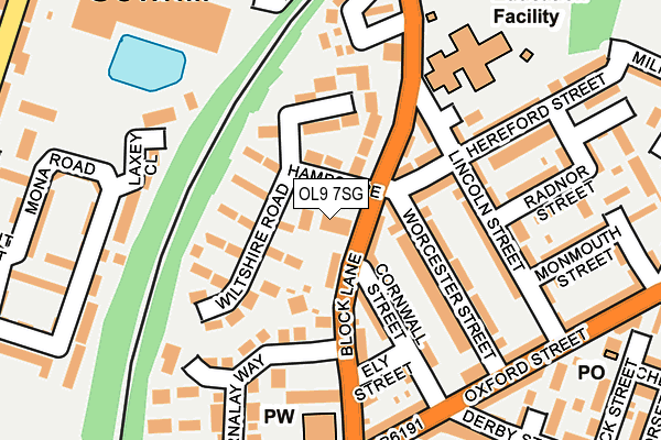 OL9 7SG map - OS OpenMap – Local (Ordnance Survey) OL9 7SG map - OS OpenMap – Local (Ordnance Survey)