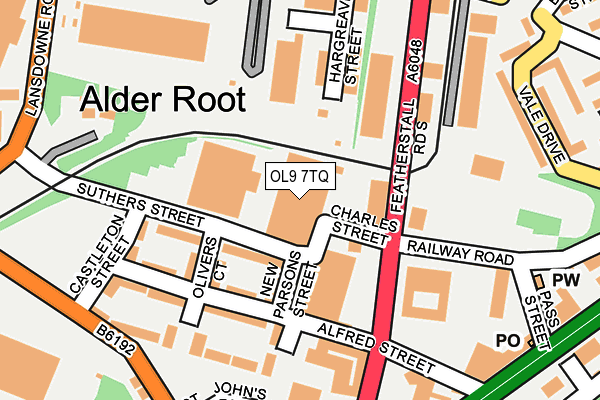 OL9 7TQ map - OS OpenMap – Local (Ordnance Survey) OL9 7TQ map - OS OpenMap – Local (Ordnance Survey)