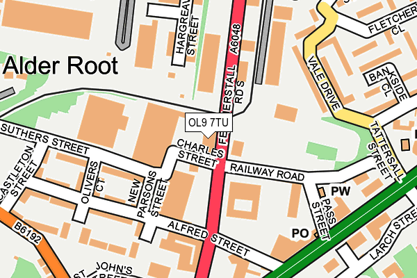 OL9 7TU map - OS OpenMap – Local (Ordnance Survey) OL9 7TU map - OS OpenMap – Local (Ordnance Survey)