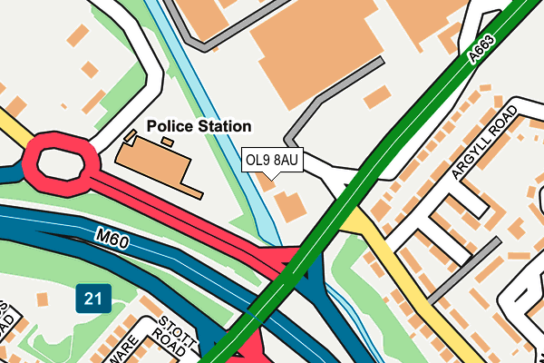 OL9 8AU map - OS OpenMap – Local (Ordnance Survey) OL9 8AU map - OS OpenMap – Local (Ordnance Survey)