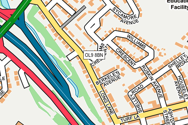 OL9 8BN map - OS OpenMap – Local (Ordnance Survey) OL9 8BN map - OS OpenMap – Local (Ordnance Survey)