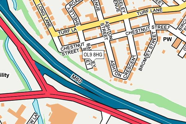 OL9 8HG map - OS OpenMap – Local (Ordnance Survey) OL9 8HG map - OS OpenMap – Local (Ordnance Survey)