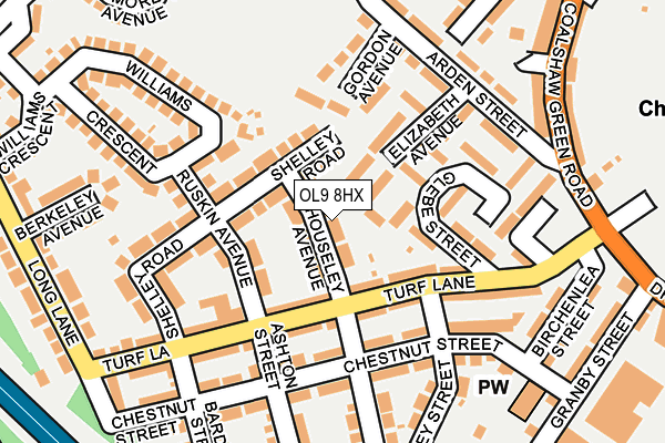OL9 8HX map - OS OpenMap – Local (Ordnance Survey) OL9 8HX map - OS OpenMap – Local (Ordnance Survey)