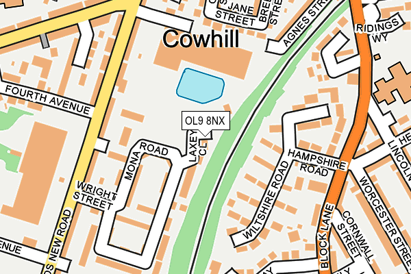 OL9 8NX map - OS OpenMap – Local (Ordnance Survey) OL9 8NX map - OS OpenMap – Local (Ordnance Survey)