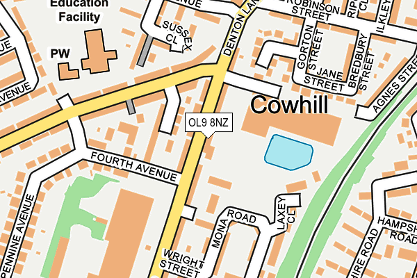 OL9 8NZ map - OS OpenMap – Local (Ordnance Survey) OL9 8NZ map - OS OpenMap – Local (Ordnance Survey)