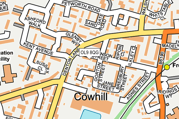 OL9 8QG map - OS OpenMap – Local (Ordnance Survey) OL9 8QG map - OS OpenMap – Local (Ordnance Survey)