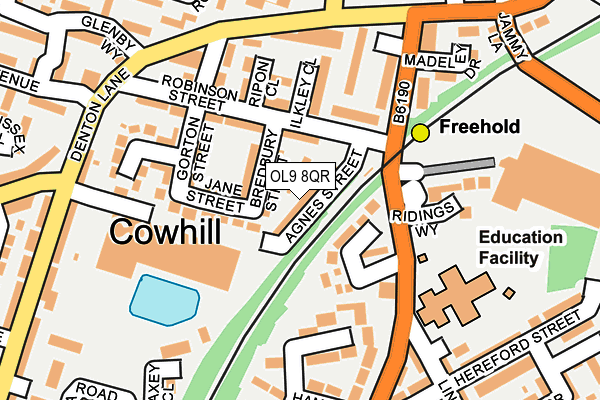 OL9 8QR map - OS OpenMap – Local (Ordnance Survey) OL9 8QR map - OS OpenMap – Local (Ordnance Survey)