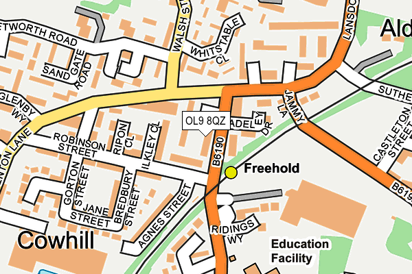 OL9 8QZ map - OS OpenMap – Local (Ordnance Survey) OL9 8QZ map - OS OpenMap – Local (Ordnance Survey)