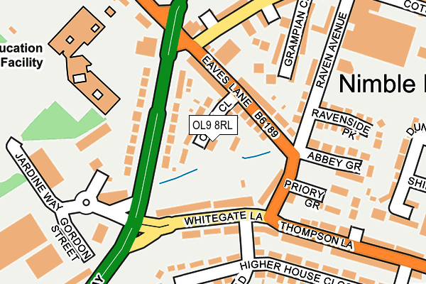 OL9 8RL map - OS OpenMap – Local (Ordnance Survey) OL9 8RL map - OS OpenMap – Local (Ordnance Survey)