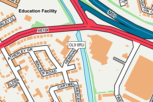 OL9 8RU map - OS OpenMap – Local (Ordnance Survey) OL9 8RU map - OS OpenMap – Local (Ordnance Survey)