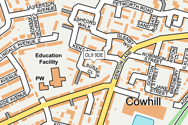 OL9 9DE map - OS OpenMap – Local (Ordnance Survey) OL9 9DE map - OS OpenMap – Local (Ordnance Survey)