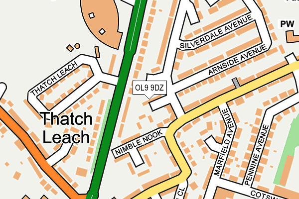 OL9 9DZ map - OS OpenMap – Local (Ordnance Survey) OL9 9DZ map - OS OpenMap – Local (Ordnance Survey)