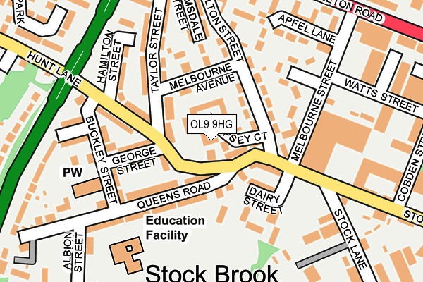 OL9 9HG map - OS OpenMap – Local (Ordnance Survey) OL9 9HG map - OS OpenMap – Local (Ordnance Survey)