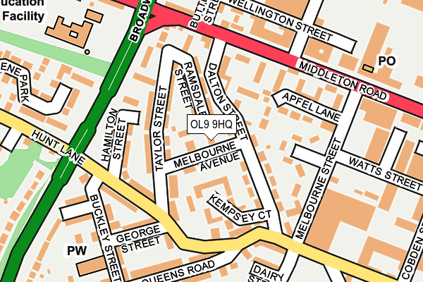 OL9 9HQ map - OS OpenMap – Local (Ordnance Survey) OL9 9HQ map - OS OpenMap – Local (Ordnance Survey)