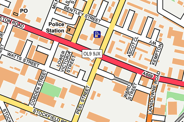 OL9 9JX map - OS OpenMap – Local (Ordnance Survey) OL9 9JX map - OS OpenMap – Local (Ordnance Survey)