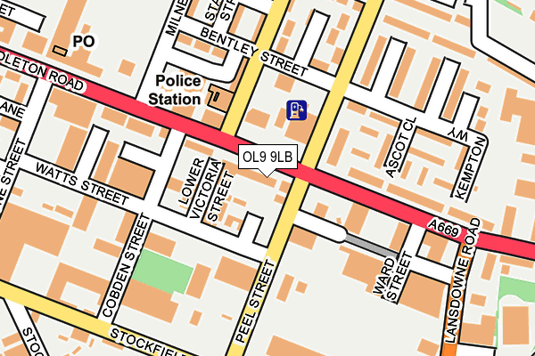 OL9 9LB map - OS OpenMap – Local (Ordnance Survey) OL9 9LB map - OS OpenMap – Local (Ordnance Survey)