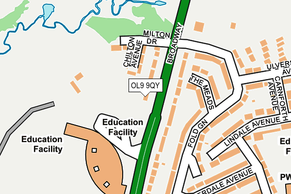 OL9 9QY map - OS OpenMap – Local (Ordnance Survey)